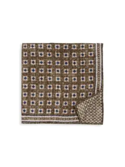 Brunello Cucinelli Men's Reversible Pocket Square In Green