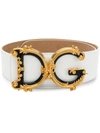 Dolce & Gabbana Logo Plaque Belt In White