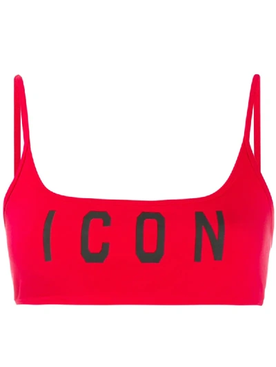 Dsquared2 Icon Sports Bra In Red