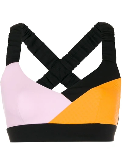 No Ka'oi Colour Block Cropped Top In Black