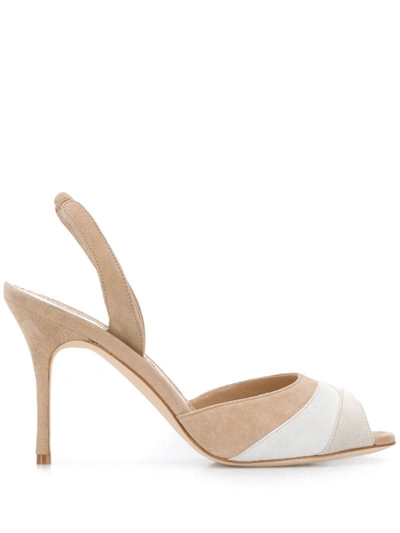 Manolo Blahnik Meteora Open Toe Sandals In Neutrals