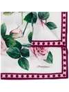 Dolce & Gabbana Rose-print Square Scarf In White