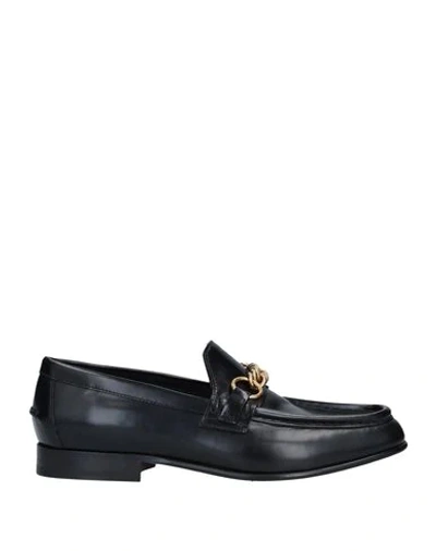 Burberry Solway Leather Loafers In Black
