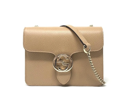 Pre-owned Gucci  Interlocking G Shoulder Bag Small Beige