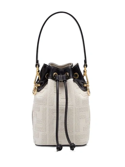 Fendi Mini Mon Tresor Leather Bag In Neutrals