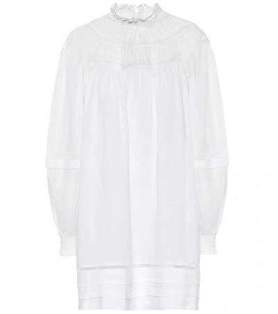 Isabel Marant Étoile Adenia Balloon-sleeve Linen Mini Dress In White