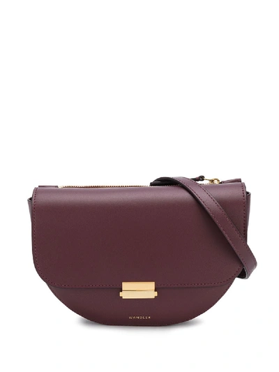 Wandler Anna Buckle Leather Belt Bag In Bordeaux