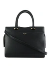 Saint Laurent Uptown Medium Grained-leather Tote In Black