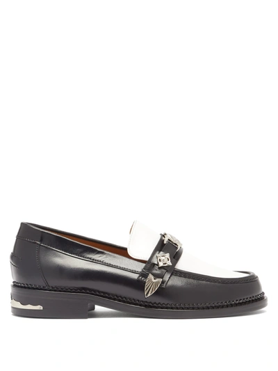 Toga Western-strap Leather Loafers In Black