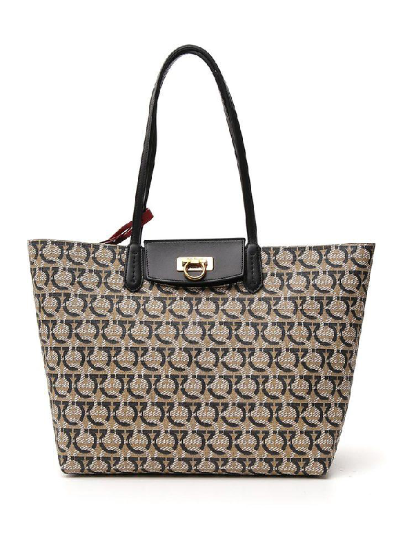 ferragamo gancini tote bag