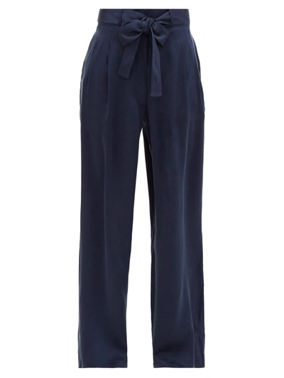 Asceno Net Sustain Rivello Washed-silk Pajama Pants In Midnight Blue