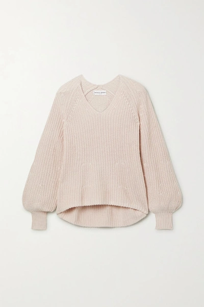 Apiece Apart Sequoia Ribbed Cotton And Cashmere-blend Sweater In Blush