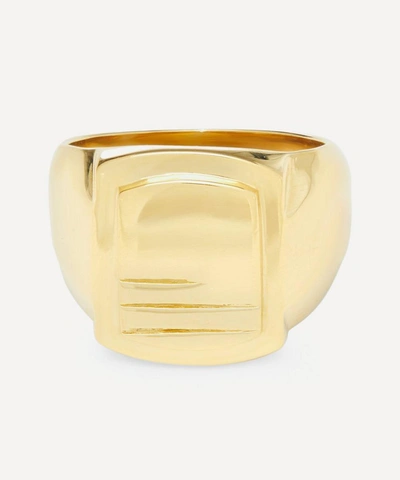 Maria Black Gold-plated Roben Lines Signet Ring