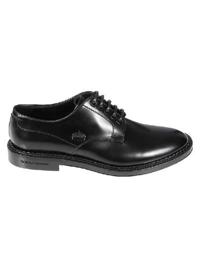 Dolce & Gabbana Crown Stamped Oxford Shoes In Black