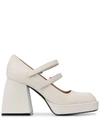 Nodaleto 115mm Bullababies Patent Pumps In White