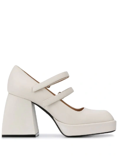 Nodaleto 115mm Bullababies Patent Pumps In White