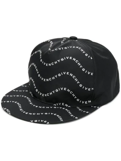 Givenchy Logo Print Nylon Snapback Cap In Black