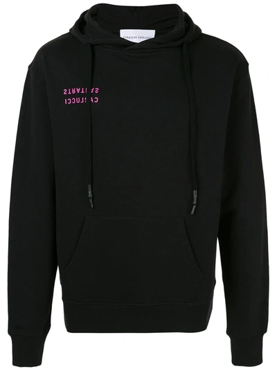 Strateas Carlucci Defect Mirrored Print Hoodie In Black