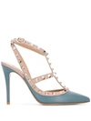 Valentino Garavani Rockstud 110mm Pumps In Blue