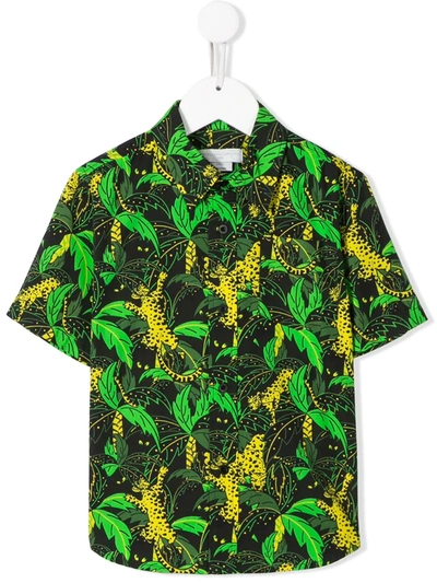 Stella Mccartney Kids' Jungle Print Shirt In Black