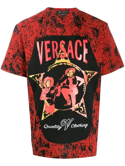 Versace Western Print T-shirt In Red