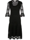 Alexander Mcqueen Lace Knitted Dress In Black