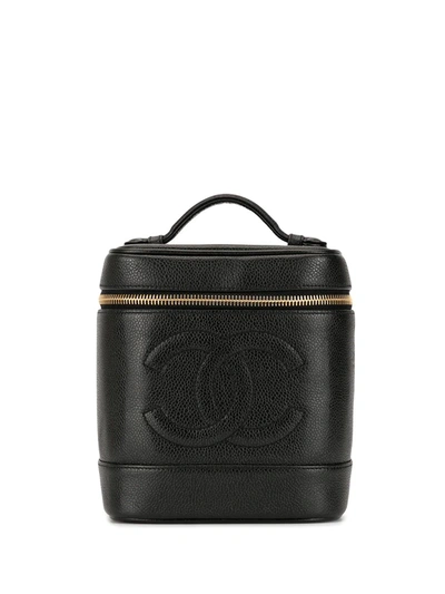 Pre-owned Chanel 1997 Cc Cosmetic Bag In Black
