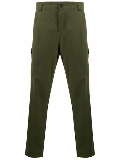 Prada Cropped Darted Cargo Trousers In 绿色