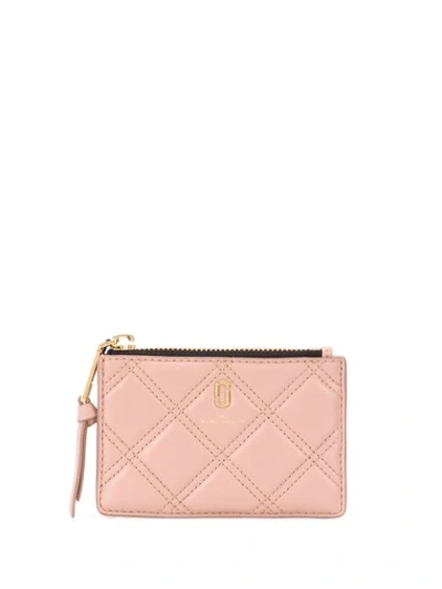 Marc Jacobs The Quilted Softshot Top Zip Multi Wallet In Neutrals