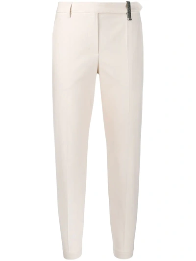 Brunello Cucinelli Monili-chain Tapered Trousers In Neutrals