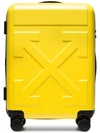 Off-white Debossed Arrows Travel Trolley Suitcase In Yellow