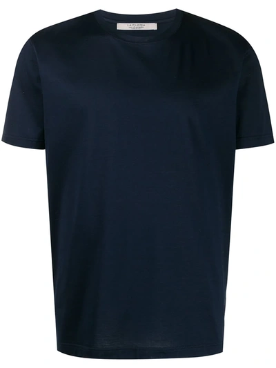 La Fileria For D'aniello Fine-knit Crew-neck T-shirt In Blue