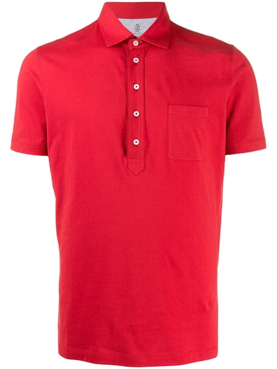 Brunello Cucinelli Chest Pocket Polo Shirt In Red