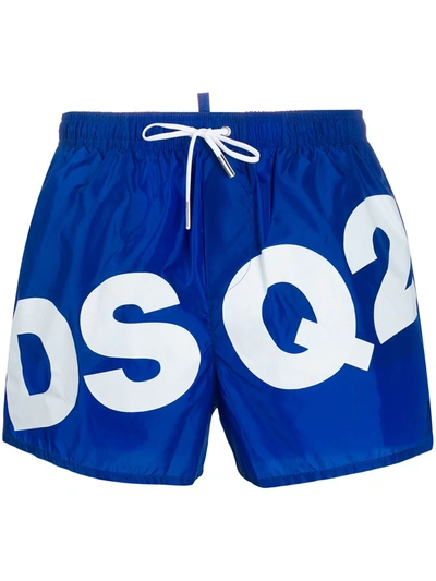 Dsquared2 Logo-print Swim Shorts In Blue