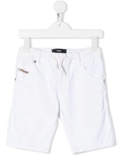 Diesel Teen Straight-leg Cotton Shorts In White