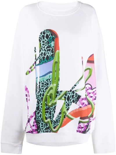 Maison Margiela Psychedelic Print Sweatshirt In White