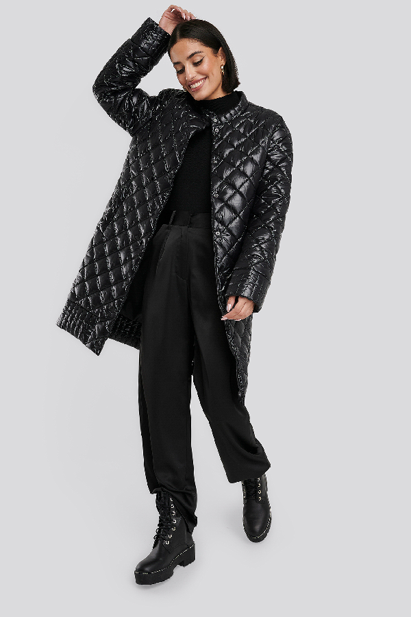 Na Kd Quilted Padded Jacket Black Modesens