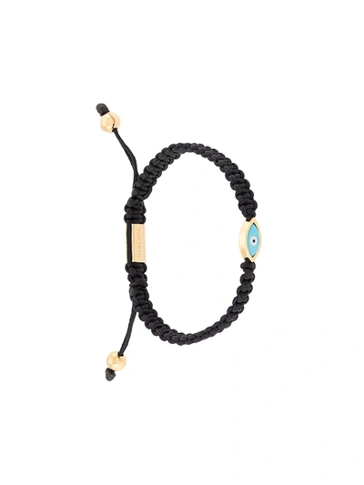 Nialaya Jewelry Evil Eye String Bracelet In Black