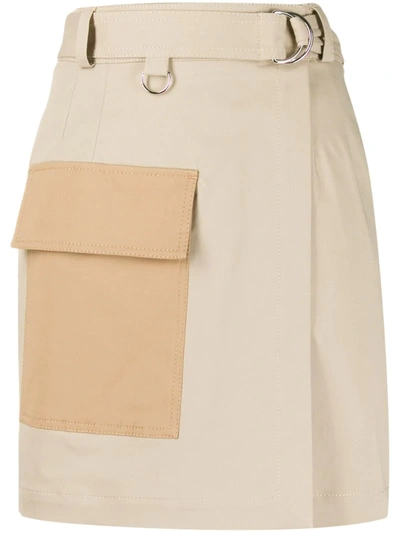 Msgm Utility Wrap Skirt In Neutrals