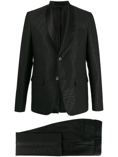 Fendi Ff Pattern Suit In Black