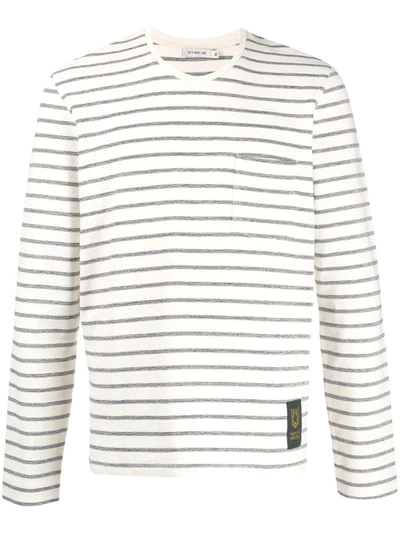 Tiger Of Sweden Striped Knitted T-shirt In Neutrals