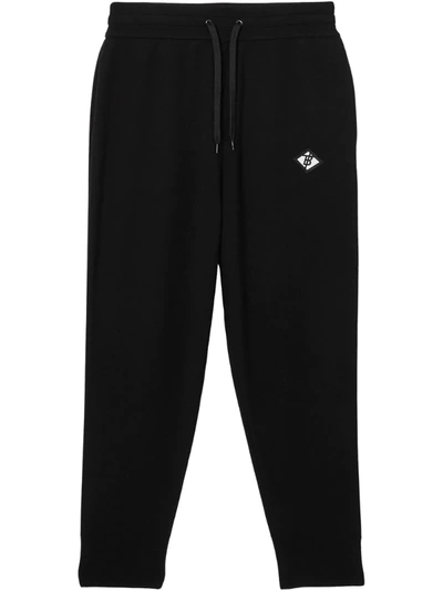 Burberry Graphic Logo Track Trousers In Black