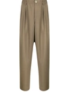 Marni Loose Fit Cropped Trousers In Brown