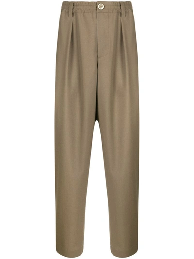 Marni Loose Fit Cropped Trousers In Brown