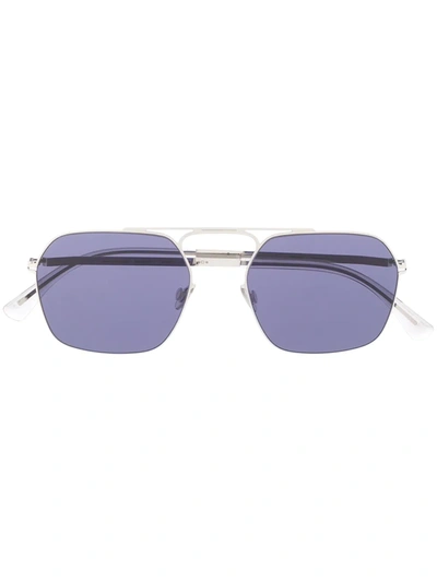 Mykita X Maison Margiela Squared Sunglasses In 261 E10 Dark Blue | Indigo Solid