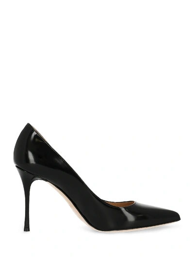 Sergio Rossi Pumps In Painted Leather In Black