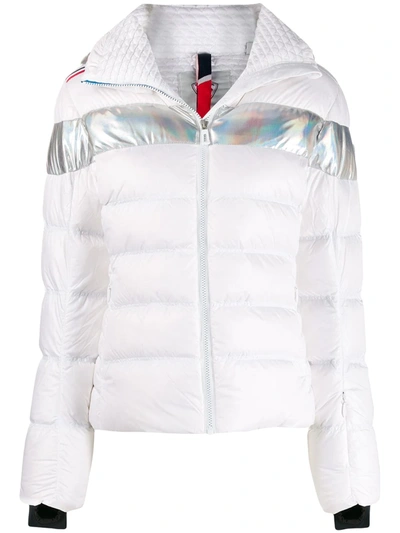 Rossignol 'hiver' Holographic Stripe Down Ski Jacket In White,metallic