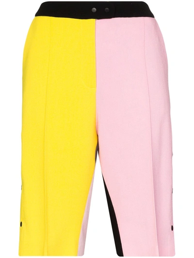 Brøgger Gurli Colour Block Wool Shorts In Pink