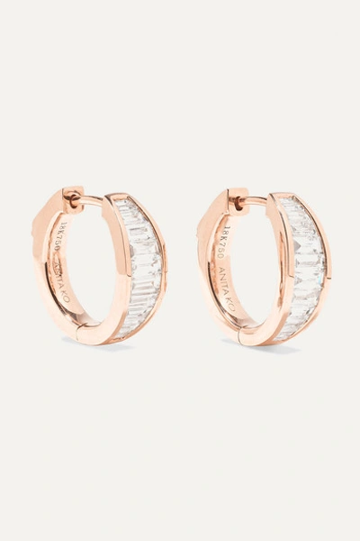 Anita Ko Huggies 18-karat Rose Gold Diamond Earrings