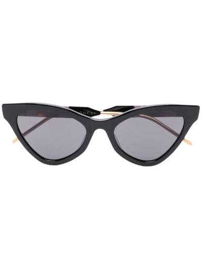 Gucci Black Cat Eye Tinted Sunglasses In Brown